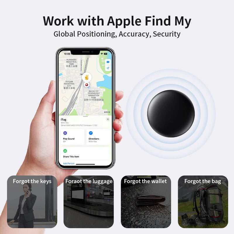 Anti-Lose Tracker Positioning Far Away Finder for Apple Find My Voice Locate Suitcase Keys Bag Toys Smart Tag for IOS Iphone