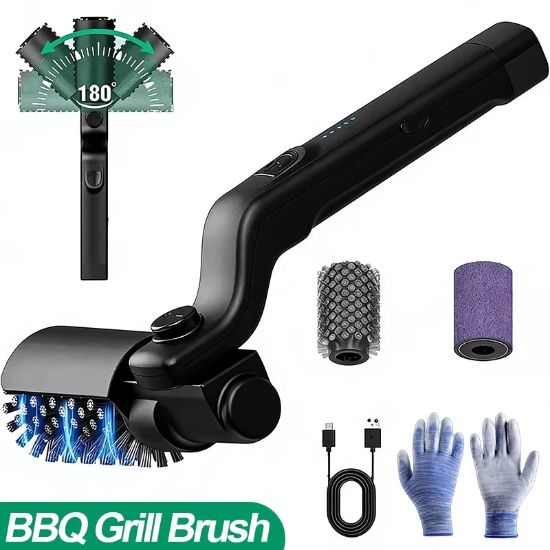 Say goodbye to stubborn grill grime! 🔥✨ Meet the ultimate cordless electric grill brush – your new BBQ cleaning bestie! Rechargeable, adjustable, and perfect for heavy oil stains. Get your grill sparkling clean in no time! 🧼💪 #BBQ #GrillCleaning #OutdoorCooking